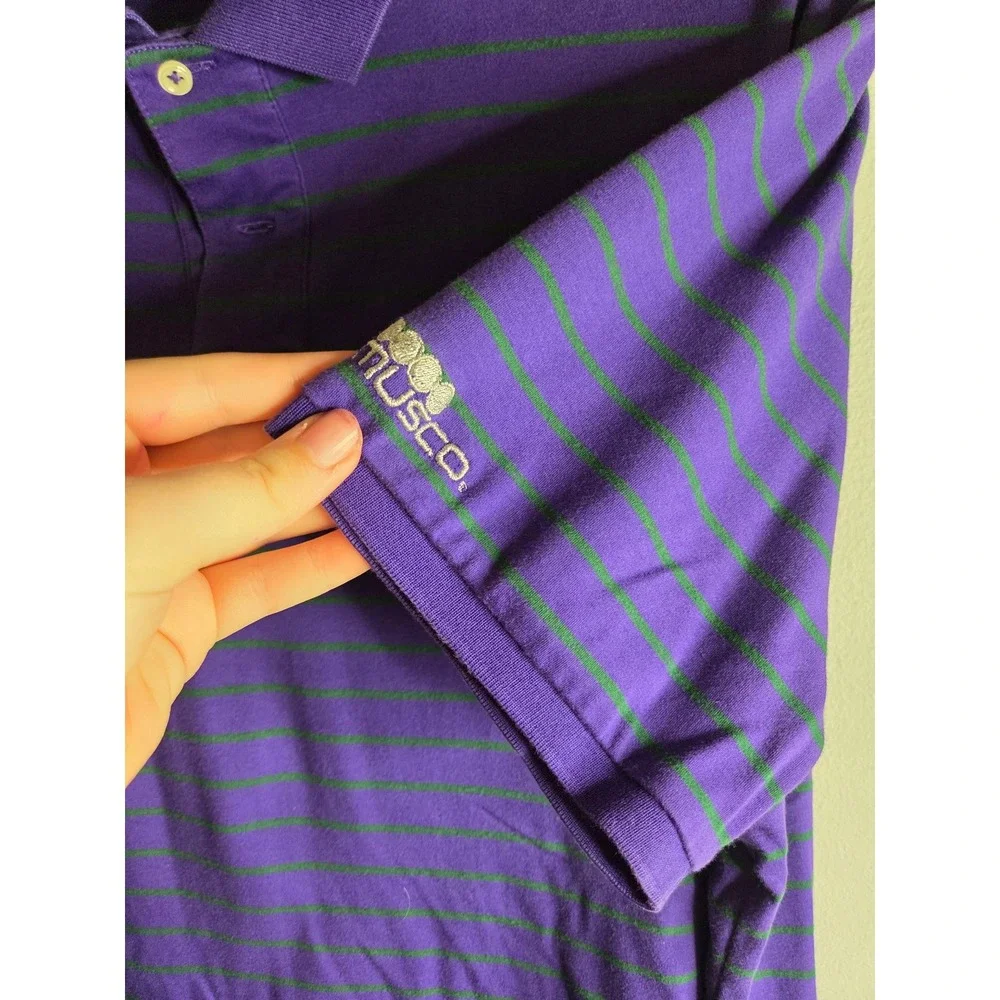 Polo Ralph Lauren Mens XXL Pima Soft Touch Striped Polo Shirt Purple Green 2142